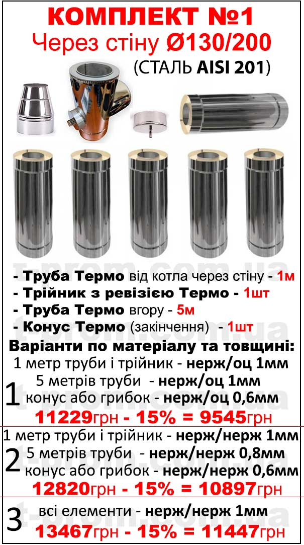 комплект димаря 130 діаметр